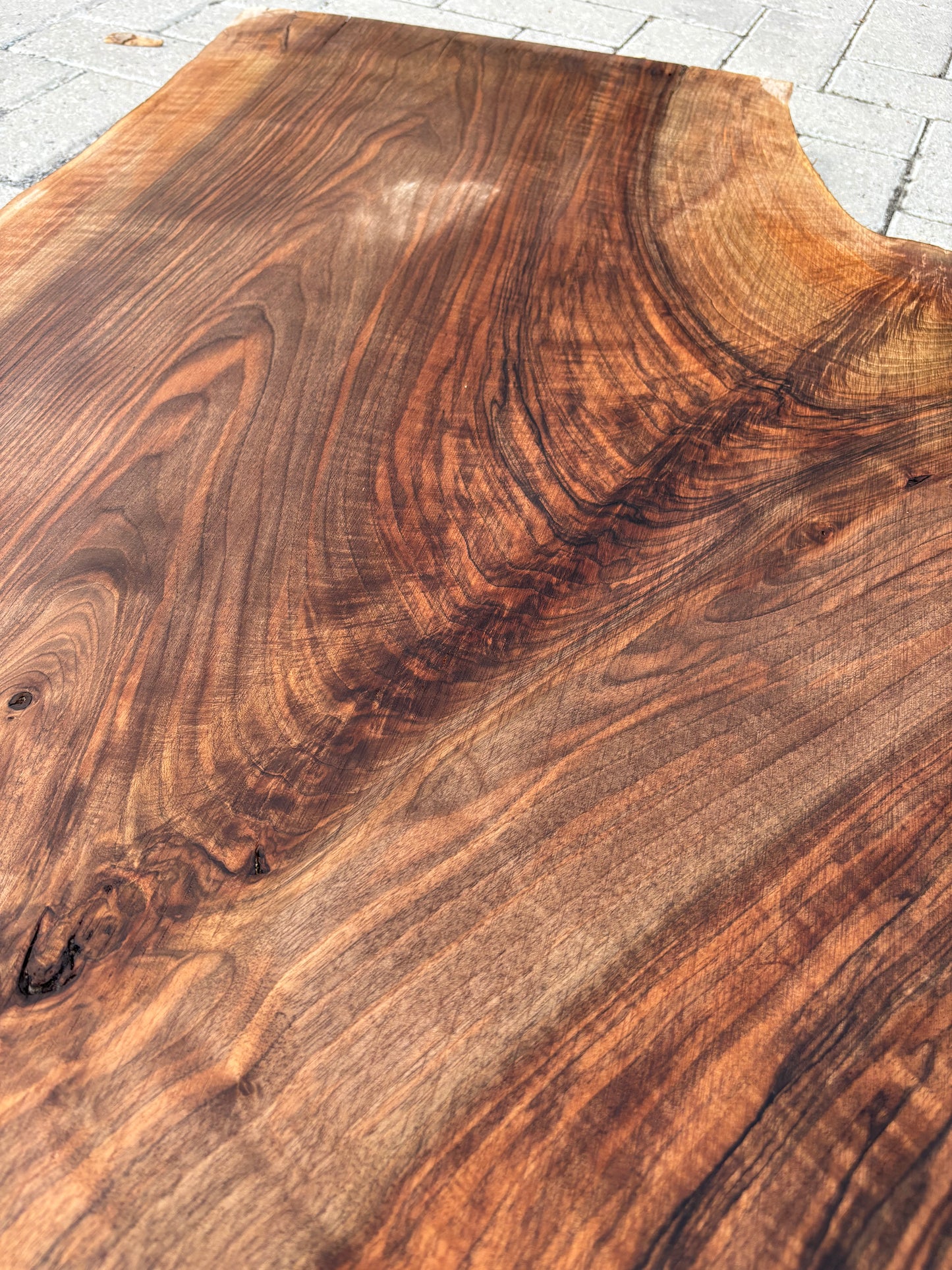 Notenhouten Slab 129x102/50/67x6cm #CS/019