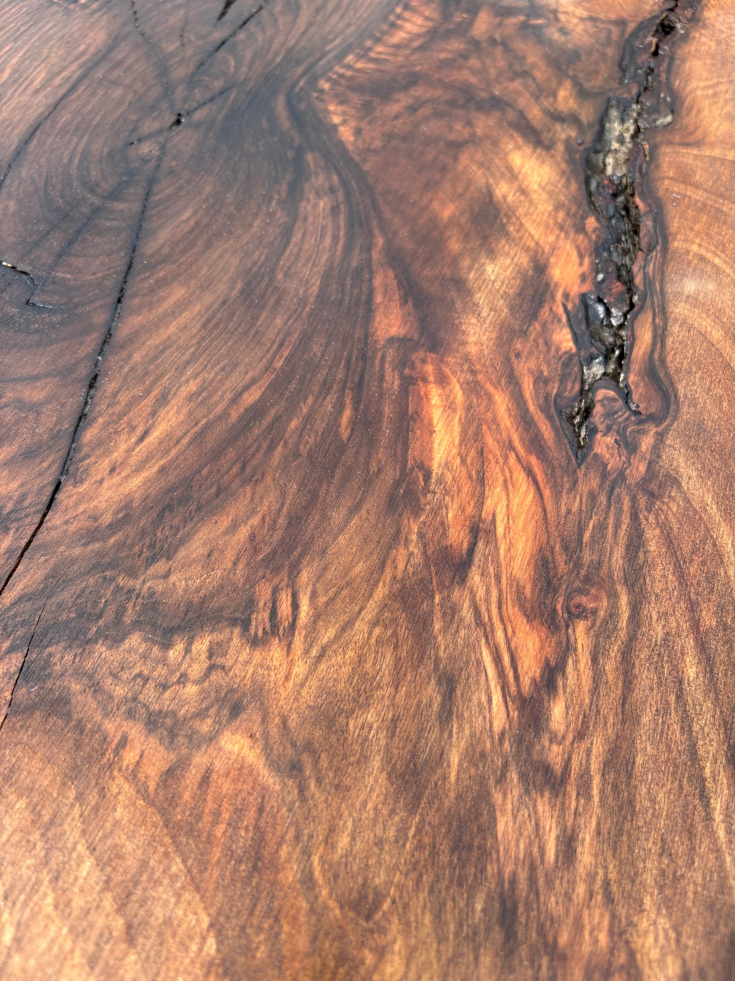 Notenhouten Slab 92x40/73/50x6cm #CS/030