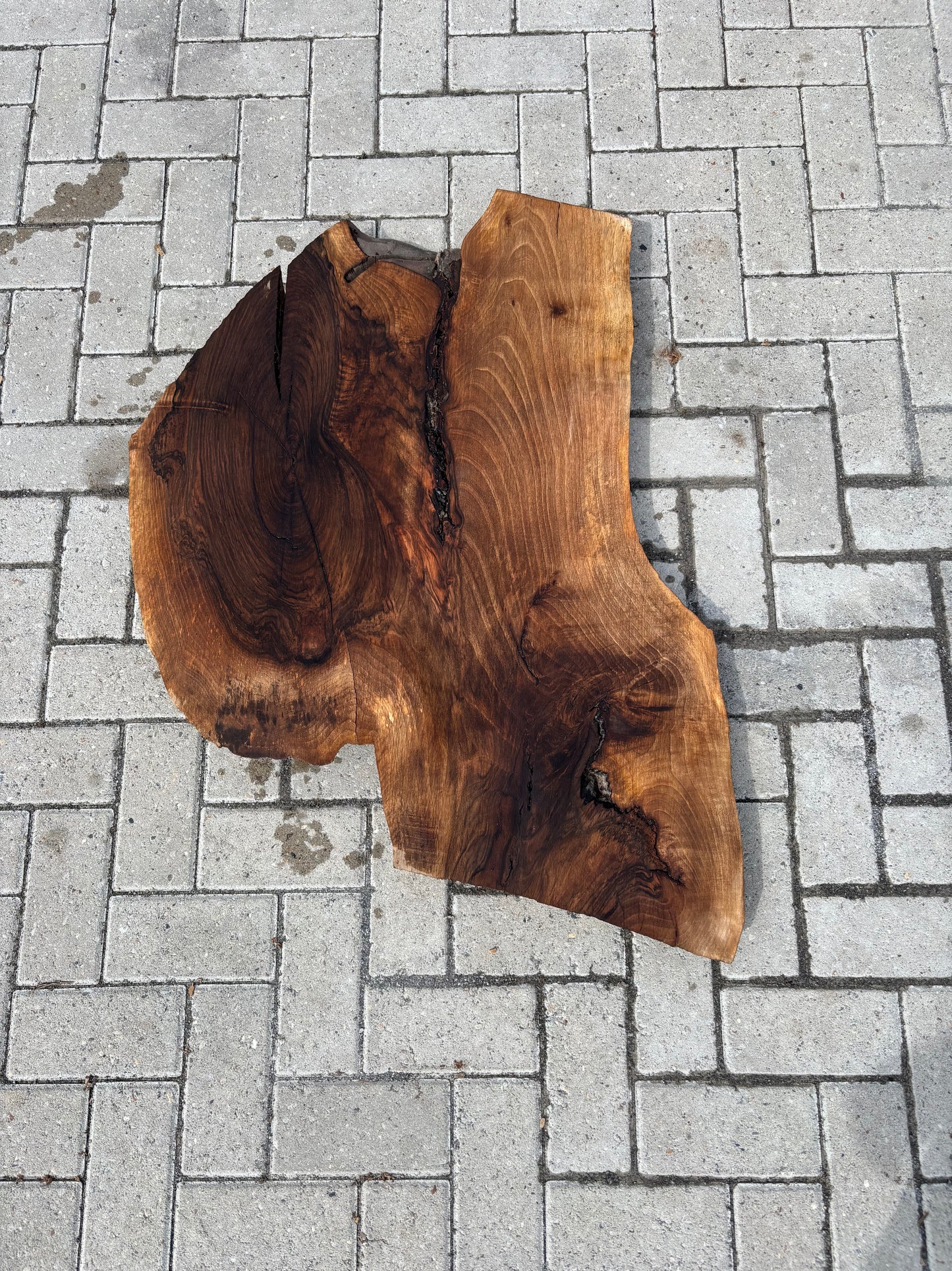Notenhouten Slab 92x40/73/50x6cm #CS/030