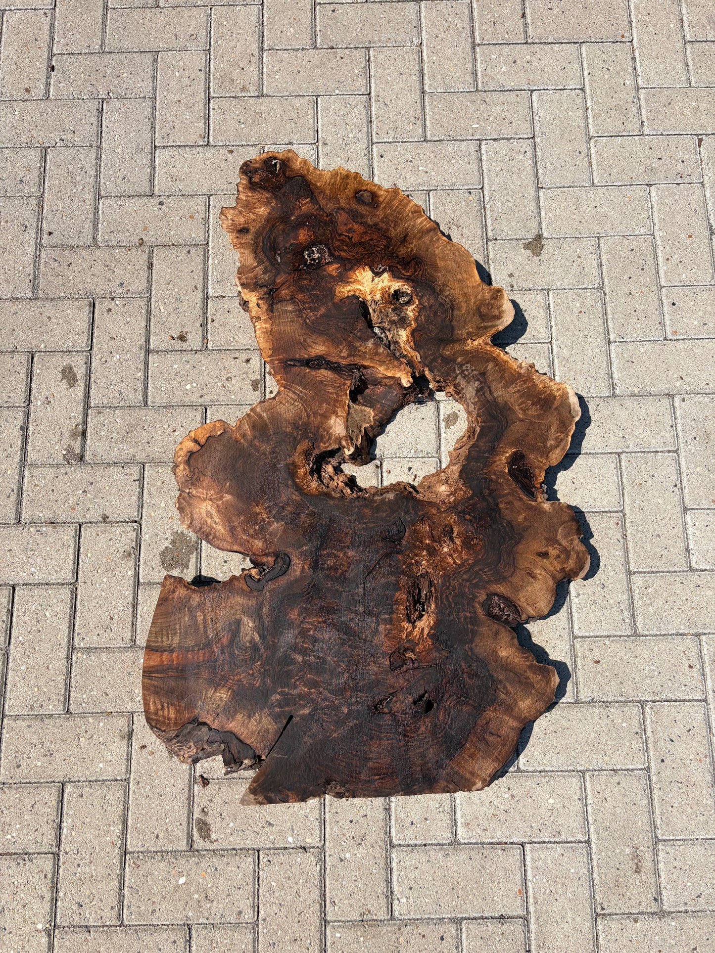 Notenhouten Slab 105x30/60/63x6cm #CS/041