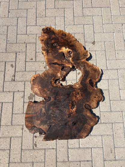 Notenhouten Slab 105x30/60/63x6cm #CS/041