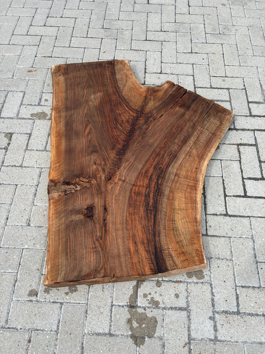 Notenhouten Slab 129x102/50/67x6cm #CS/019
