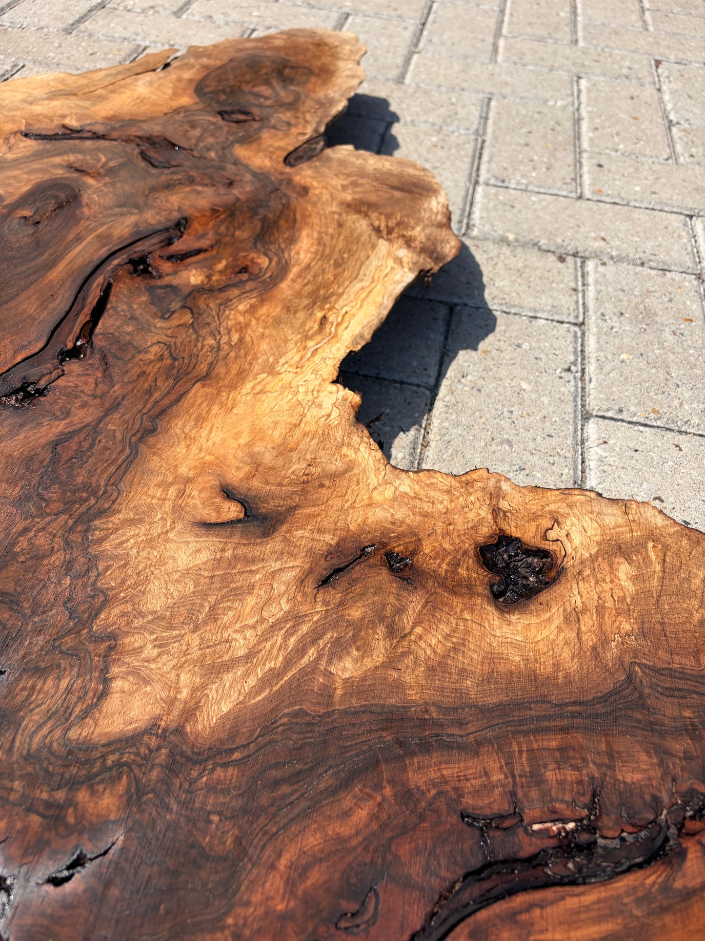 Notenhouten Slab 160x46/74/25x5,5cm #CS/042