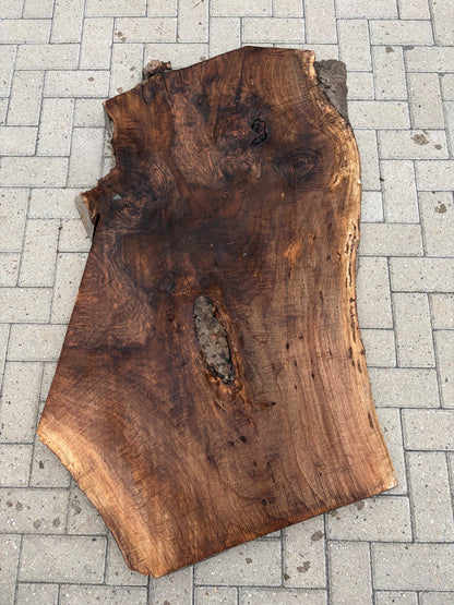 Notenhouten Slab 140x70/80/75x5,5cm #CS/036