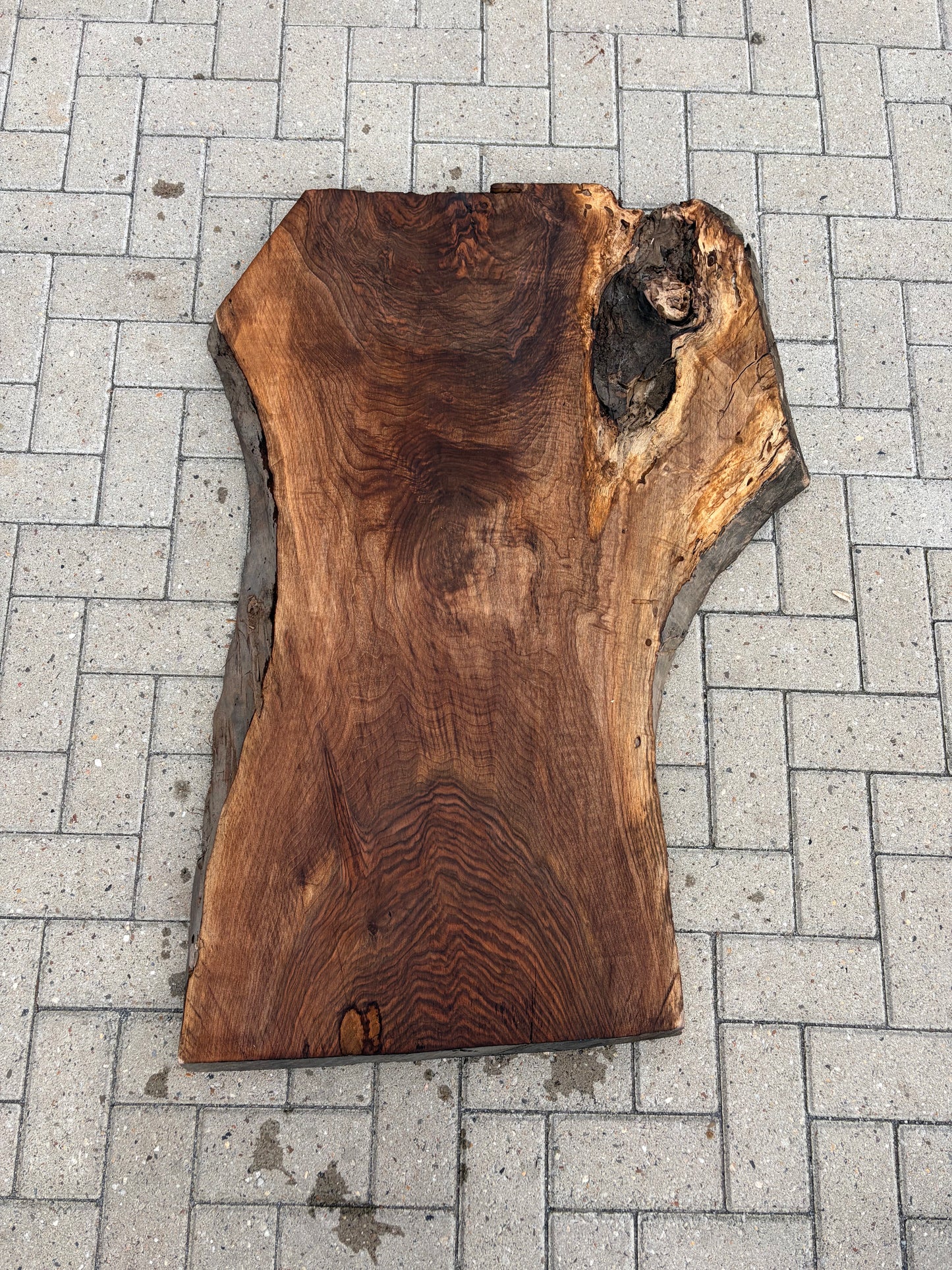 Notenhouten Slab 116x60/60/80x5,5cm #CS/037