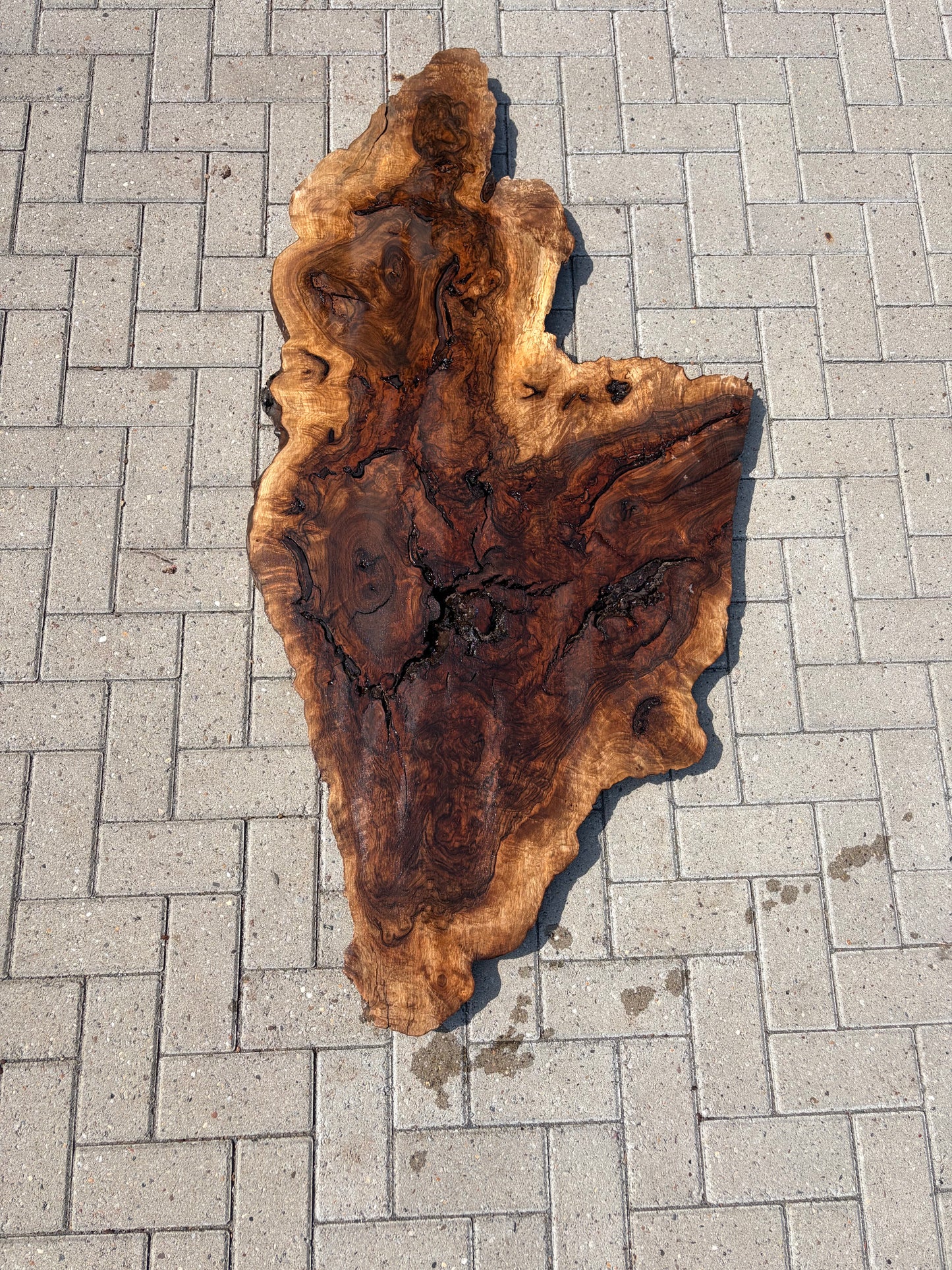 Notenhouten Slab 160x46/74/25x5,5cm #CS/042