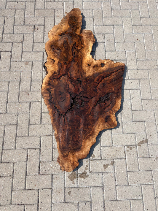 Notenhouten Slab 160x46/74/25x5,5cm #CS/042