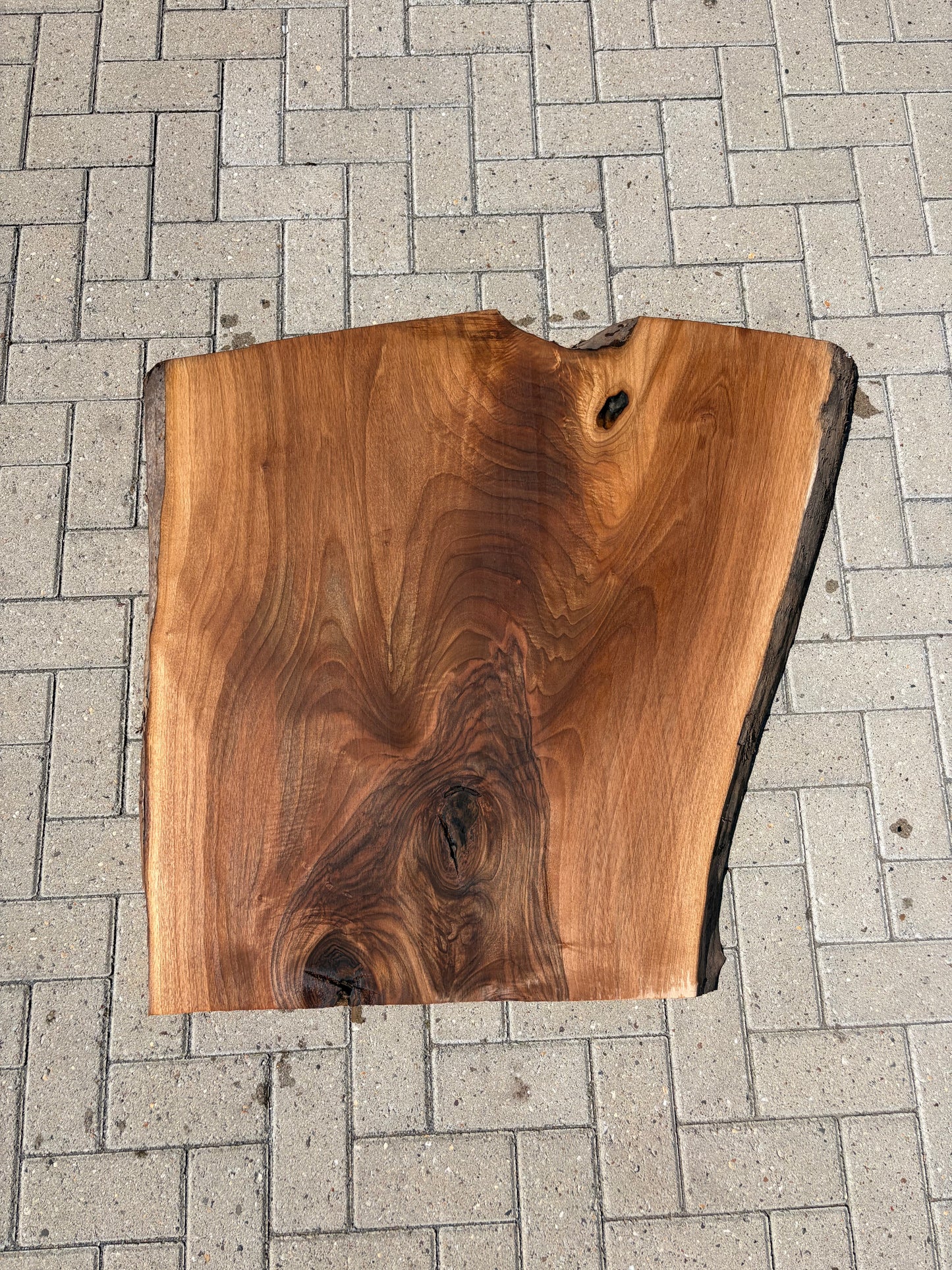 Notenhouten Slab 98x108/94/74x5,5cm #CS/039