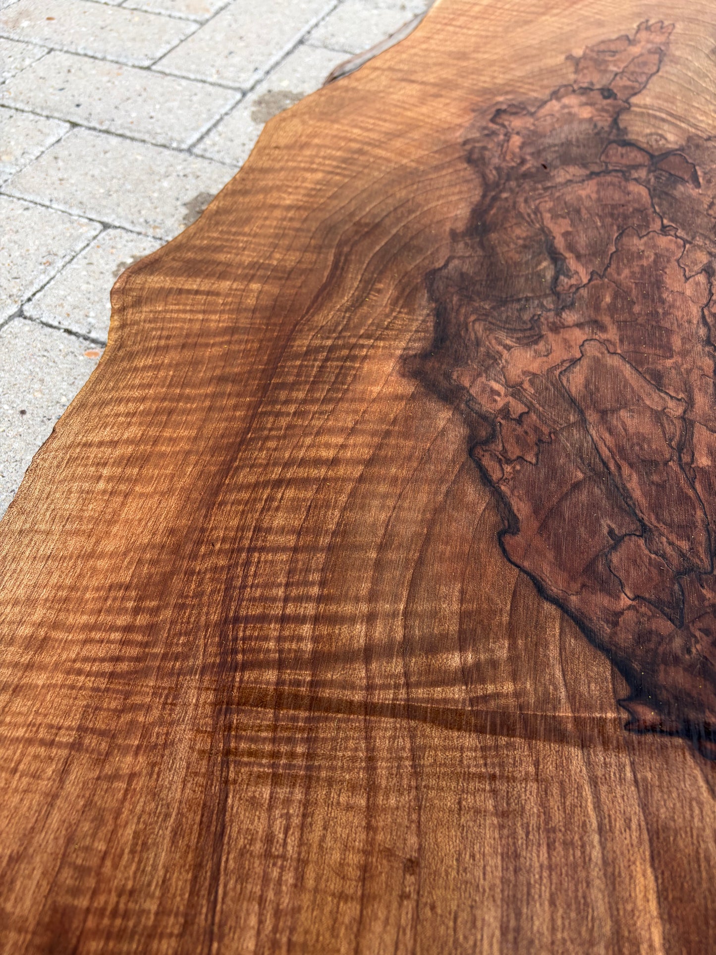 Notenhouten Slab 145x50/51/43x5cm #CS/035