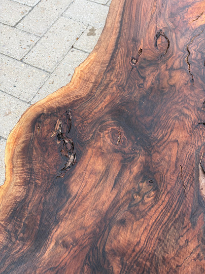 Notenhouten Slab 130x56/62/50x5,5cm #CS/038