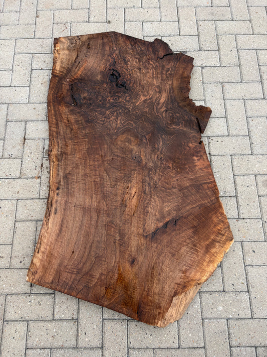Notenhouten Slab 140x70/80/75x5,5cm #CS/036