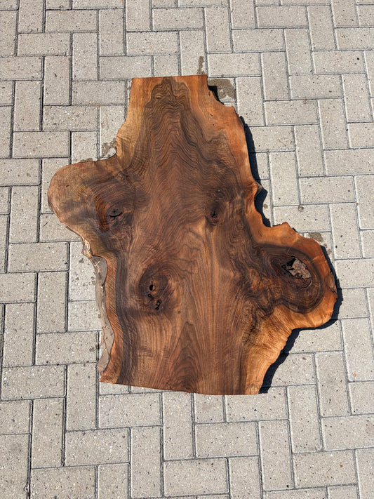 Notenhouten Slab 112x30/73/53x5,5cm #CS/040