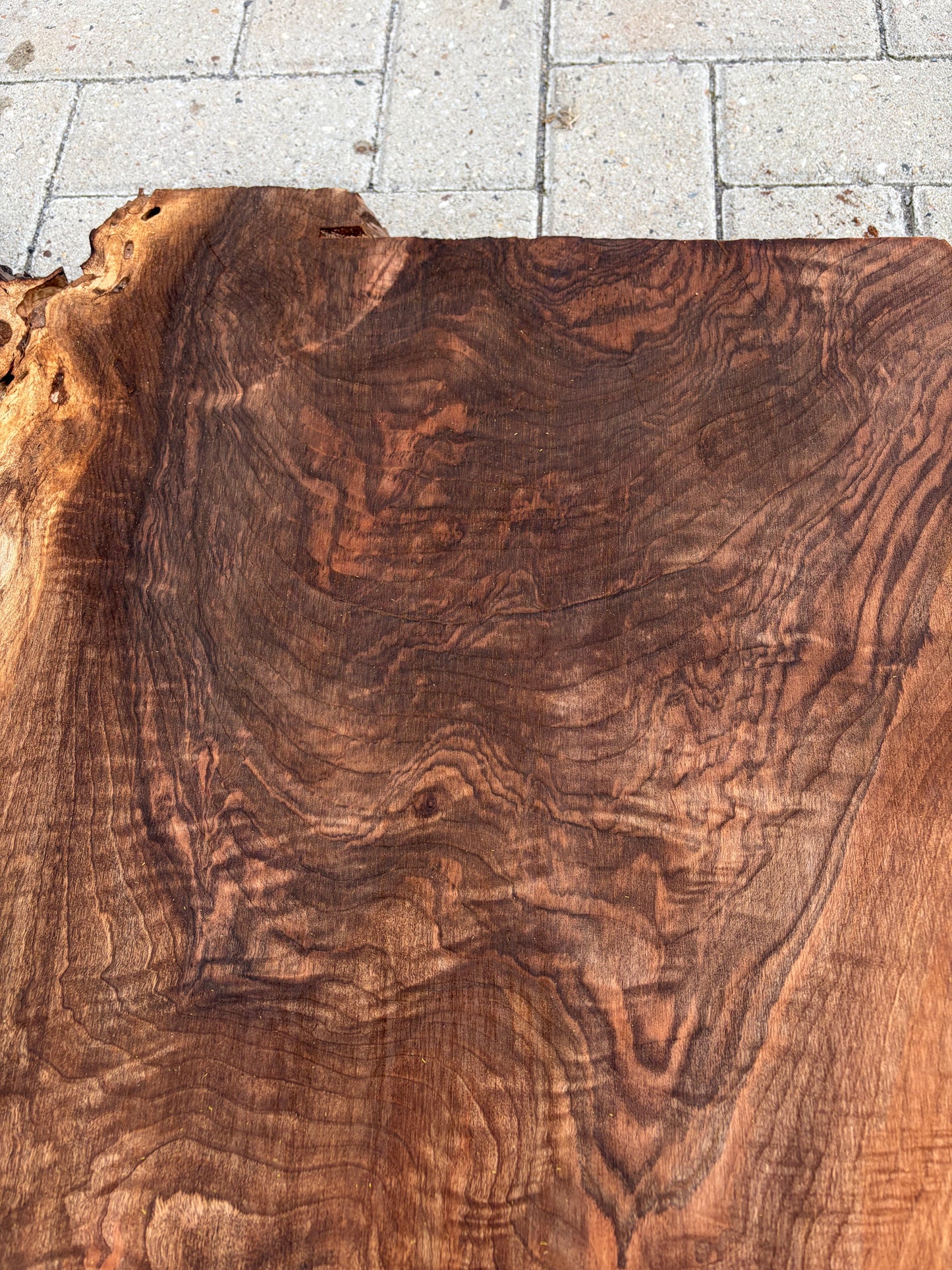 Notenhouten Slab 116x60/60/80x5,5cm #CS/037