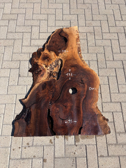Notenhouten Slab 130x95/75/45x4,5cm #CS/043