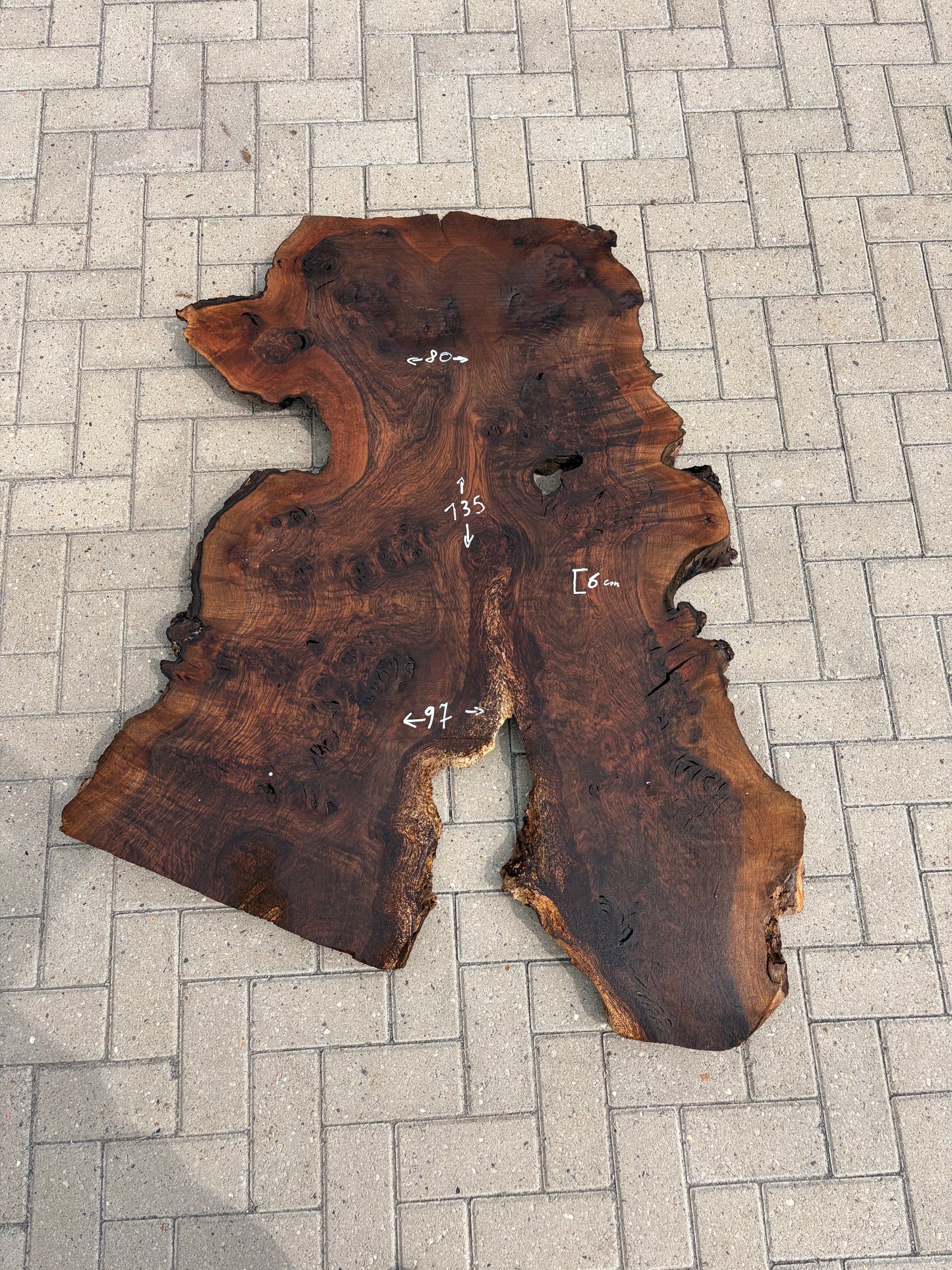 Notenhouten Slab 135x105/80/60x6cm #CS/044