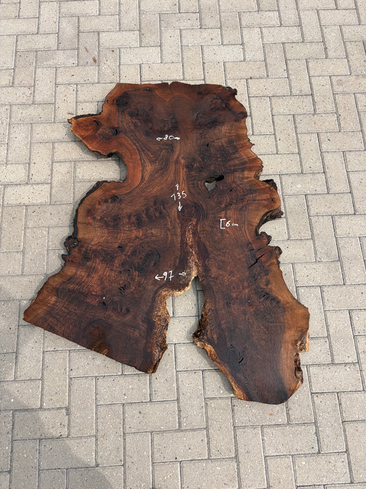 Notenhouten Slab 135x105/80/60x6cm #CS/044