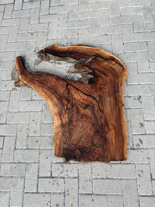 Notenhouten Slab 100x97/71/43x6cm #CS/027