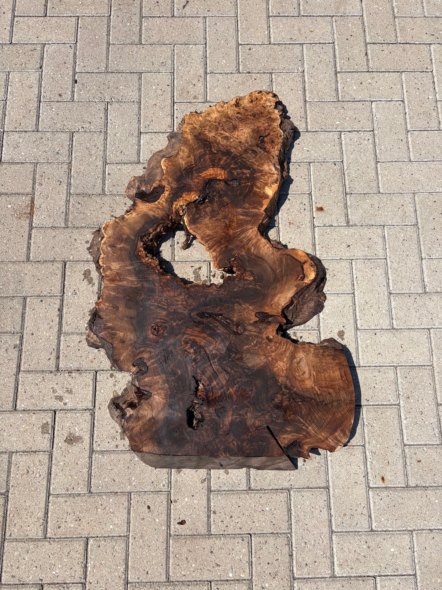 Notenhouten Slab 105x30/60/63x6cm #CS/041