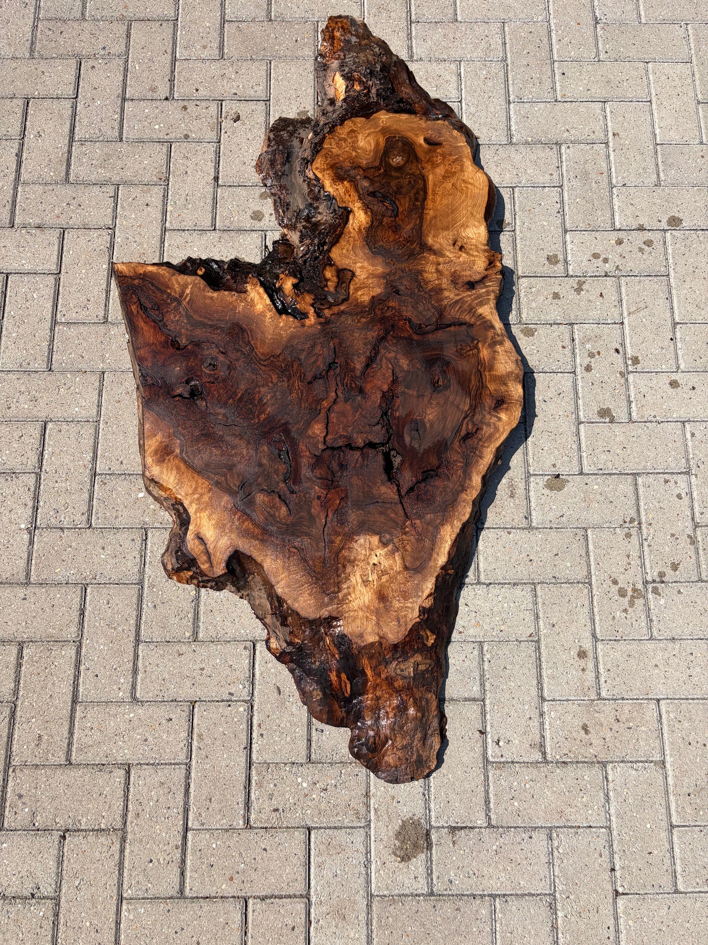 Notenhouten Slab 160x46/74/25x5,5cm #CS/042