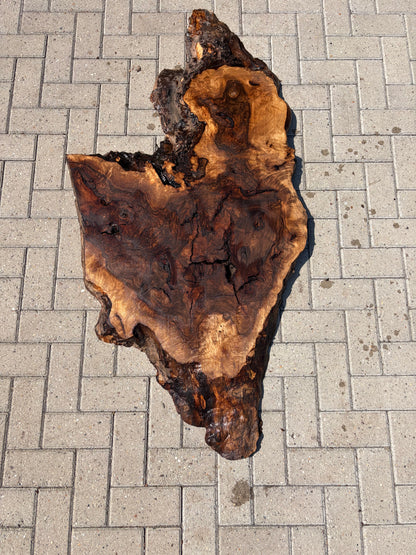 Notenhouten Slab 160x46/74/25x5,5cm #CS/042