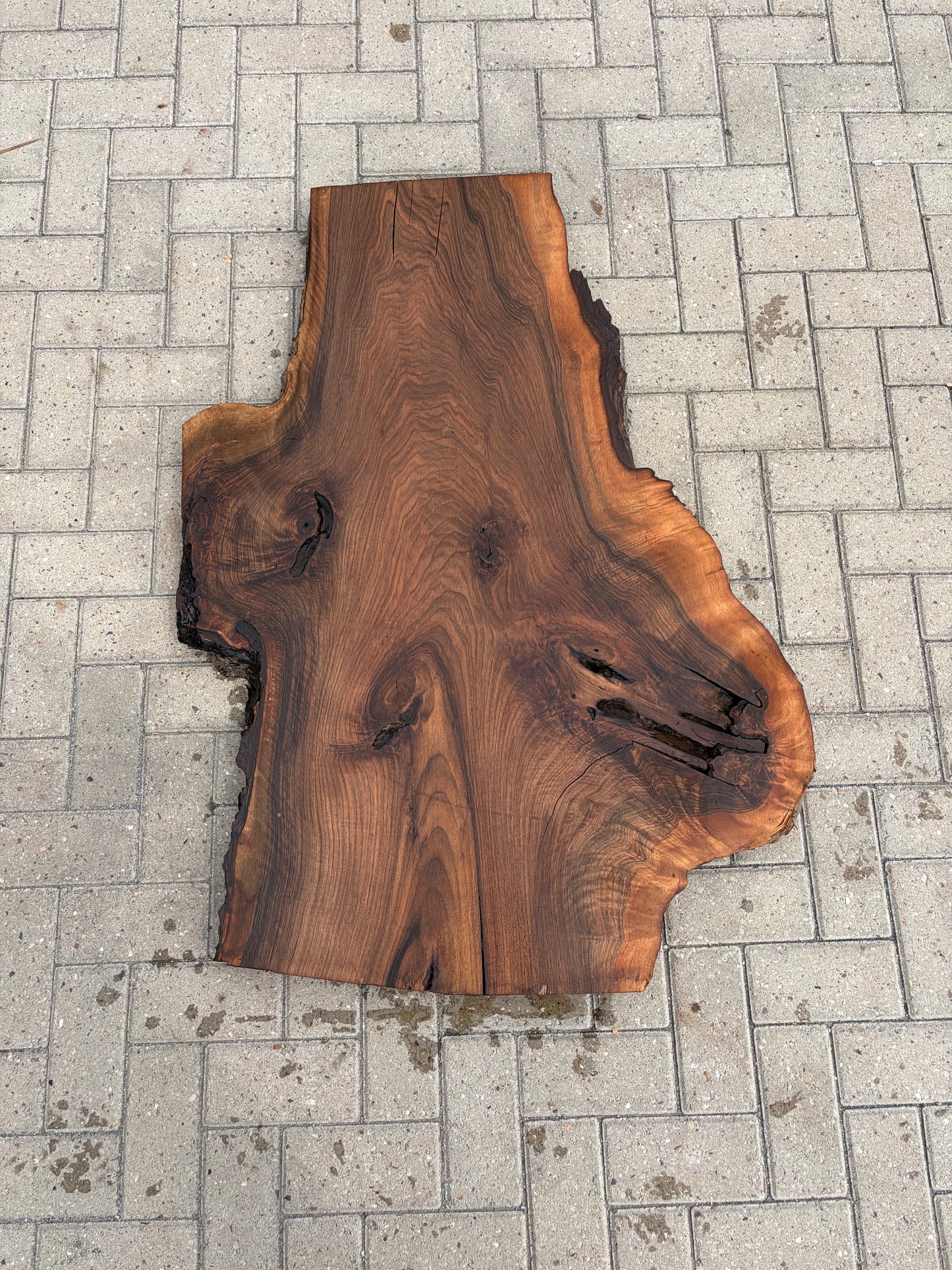 Notenhouten Slab 123x80/60/40x6cm #CS/046