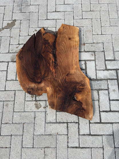 Notenhouten Slab 92x40/73/50x6cm #CS/030