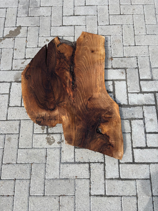 Notenhouten Slab 92x40/73/50x6cm #CS/030