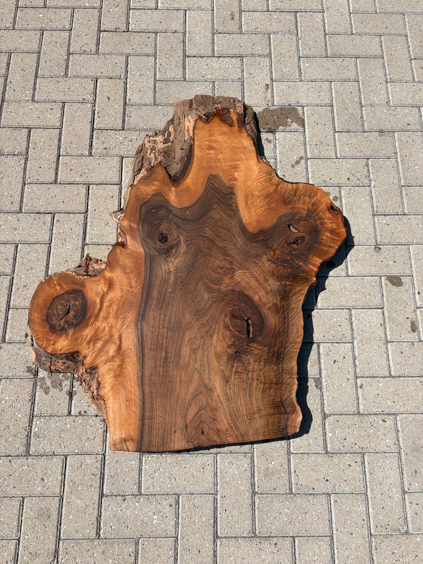 Notenhouten Slab 112x30/73/53x5,5cm #CS/040