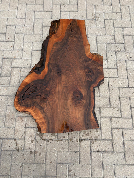 Notenhouten Slab 123x80/60/40x6cm #CS/046