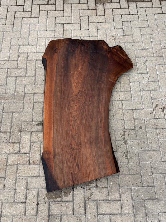 Notenhouten Slab 157x64/71/101x4,5cm #CS/050